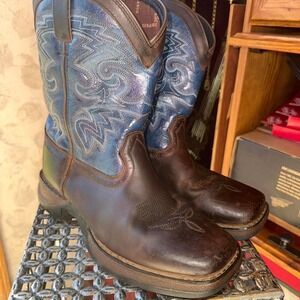 Durango brown cowboy boots size 3.5 boys